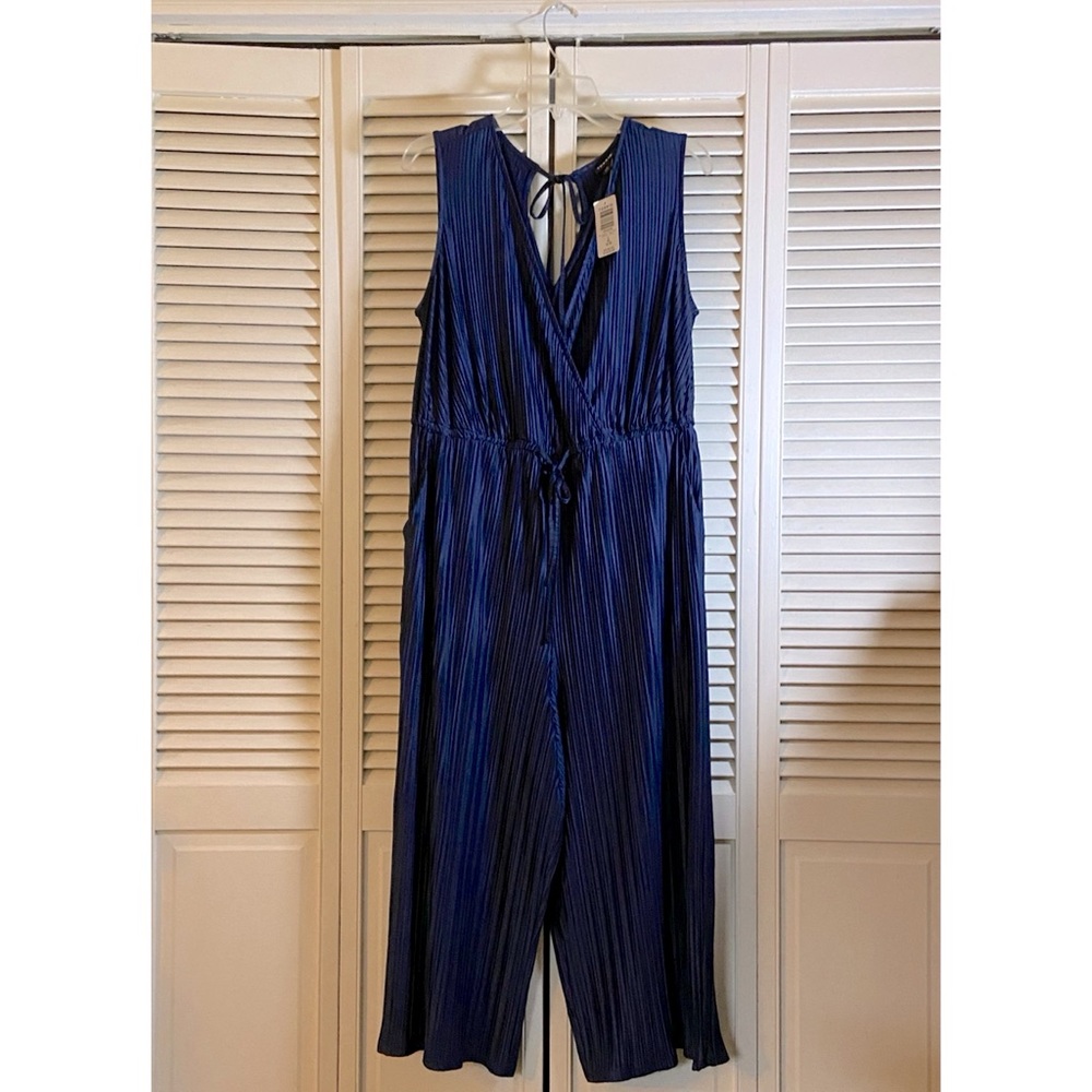 Torrid Dark Blue Pleated Jumpsuit